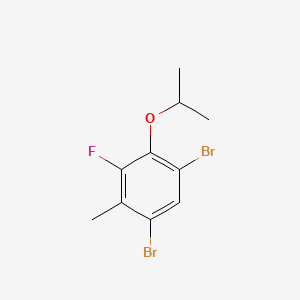 molecular formula C10H11Br2FO B14029014 1,5-Dibromo-3-fluoro-2-isopropoxy-4-methylbenzene 