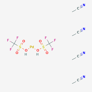 molecular formula C10H14F6N4O6PdS2 B14029015 Acetonitrile;palladium;trifluoromethanesulfonic acid 