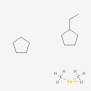 molecular formula C14H30Fe B14029035 Carbanide;cyclopentane;ethylcyclopentane;iron(2+) 