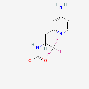 molecular formula C13H18F3N3O2 B14029069 tert-butyl N-[1-[(4-amino-2-pyridyl)methyl]-2,2,2-trifluoro-ethyl]carbamate 