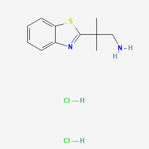 molecular formula C11H16Cl2N2S B1402909 [2-(1,3-Benzothiazol-2-yl)-2-methylpropyl]-amine dihydrochloride CAS No. 1401425-41-9