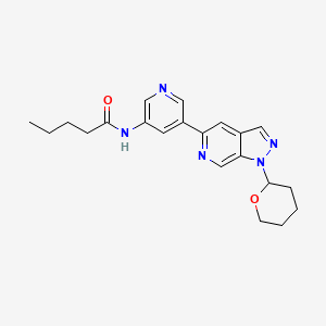 molecular formula C21H25N5O2 B14029101 N-(5-(1-(Tetrahydro-2H-pyran-2-yl)-1H-pyrazolo[3,4-c]pyridin-5-yl)pyridin-3-yl)pentanamide 