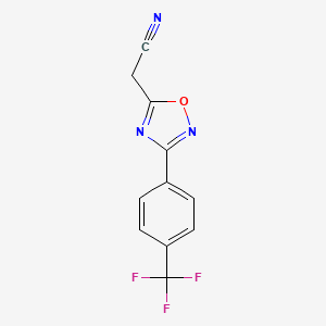 molecular formula C11H6F3N3O B1402914 {3-[4-(Trifluoromethyl)phenyl]-1,2,4-oxadiazol-5-yl}acetonitrile CAS No. 1239846-75-3