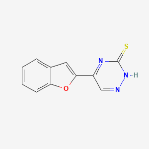 molecular formula C11H7N3OS B1402915 5-(1-Benzofuran-2-yl)-1,2,4-triazine-3-thiol CAS No. 859763-77-2
