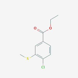 molecular formula C10H11ClO2S B14029156 Ethyl 4-chloro-3-(methylthio)benzoate 