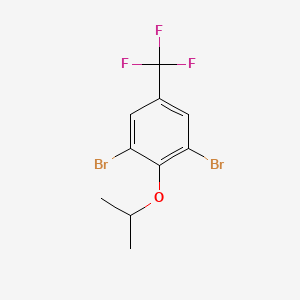 molecular formula C10H9Br2F3O B14029207 1,3-Dibromo-2-isopropoxy-5-(trifluoromethyl)benzene 