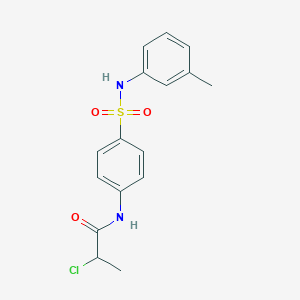 molecular formula C16H17ClN2O3S B1402923 2-Chloro-N-(4-{[(3-methylphenyl)amino]sulfonyl}phenyl)propanamide CAS No. 1365962-14-6
