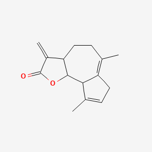 molecular formula C15H18O2 B14029236 6,9-Dimethyl-3-methylidene-3a,4,5,7,9a,9b-hexahydroazuleno[4,5-b]furan-2-one 