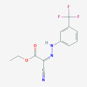 molecular formula C12H10F3N3O2 B14029238 Ethyl (E)-2-cyano-2-(2-(3-(trifluoromethyl)phenyl)hydrazono)acetate 