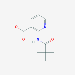 molecular formula C11H13N2O3- B14029271 2-(2,2-Dimethylpropanoylamino)pyridine-3-carboxylate 