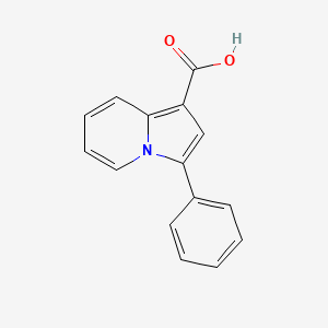 molecular formula C15H11NO2 B14029288 3-Phenylindolizine-1-carboxylic acid 