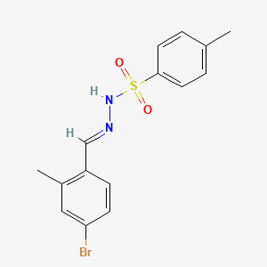 molecular formula C15H15BrN2O2S B14029320 N-[(E)-(4-bromo-2-methylphenyl)methylideneamino]-4-methylbenzenesulfonamide 