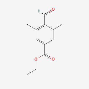 molecular formula C12H14O3 B14029350 Ethyl 4-formyl-3,5-dimethylbenzoate 