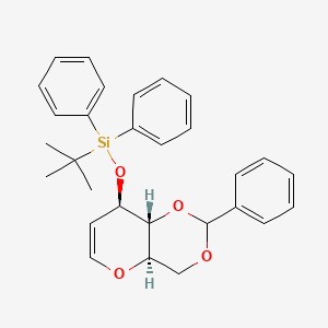 molecular formula C29H32O4Si B14029389 tert-Butyldiphenyl(((4aR,8R,8aR)-2-phenyl-4,4a,8,8a-tetrahydropyrano[3,2-d][1,3]dioxin-8-yl)oxy)silane 