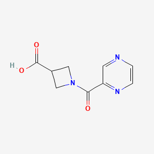 molecular formula C9H9N3O3 B1402940 1-(Pyrazine-2-carbonyl)azetidine-3-carboxylic acid CAS No. 1350989-06-8