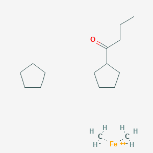 molecular formula C16H32FeO B14029402 Carbanide;cyclopentane;1-cyclopentylbutan-1-one;iron(2+) 