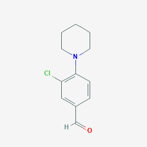 molecular formula C12H14ClNO B14029474 3-Chloro-4-piperidin-1-ylbenzaldehyde 