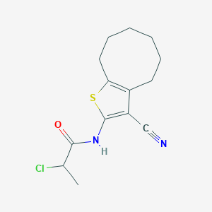 2-Chloro-N-(3-cyano-4,5,6,7,8,9-hexahydrocycloocta-[b]thien-2-yl)propanamide