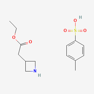molecular formula C14H21NO5S B14029501 ethyl 2-(azetidin-3-yl)acetate;4-methylbenzenesulfonic acid 