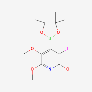 molecular formula C14H21BINO5 B1402957 3-Iodo-2,5,6-trimethoxy-4-(4,4,5,5-tetramethyl-1,3,2-dioxaborolan-2-yl)pyridine CAS No. 2096997-18-9