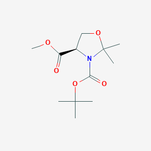 molecular formula C12H21NO5 B140296 (R)-3-叔丁基 4-甲基 2,2-二甲基恶唑烷-3,4-二羧酸酯 CAS No. 95715-86-9