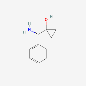 molecular formula C10H13NO B1402968 (S)-1-(amino(phenyl)methyl)cyclopropanol CAS No. 1391730-00-9