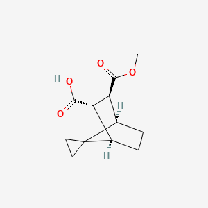molecular formula C12H16O4 B14029702 Rel-(1R,2S,3S,4R)-3-(methoxycarbonyl)spiro[bicyclo[2.2.1]heptane-7,1'-cyclopropane]-2-carboxylic acid 