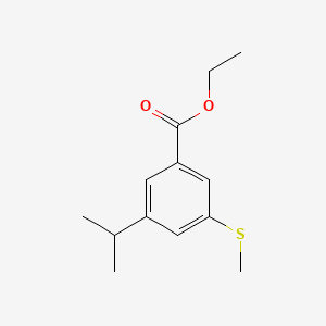 molecular formula C13H18O2S B14029707 Ethyl 3-isopropyl-5-(methylthio)benzoate 