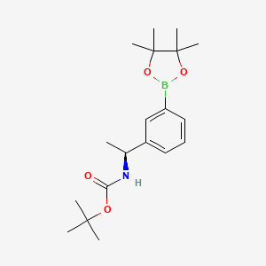 molecular formula C19H30BNO4 B14029709 tert-Butyl (S)-(1-(3-(4,4,5,5-tetramethyl-1,3,2-dioxaborolan-2-yl)phenyl)ethyl)carbamate 
