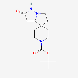 molecular formula C15H23N3O3 B14029716 tert-Butyl 2'-oxo-1',2',5',6'-tetrahydrospiro[piperidine-4,4'-pyrrolo[1,2-b]pyrazole]-1-carboxylate 