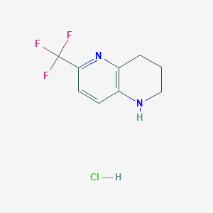 molecular formula C9H10ClF3N2 B1402974 6-(Trifluoromethyl)-1,2,3,4-tetrahydro-1,5-naphthyridine hydrochloride CAS No. 1356110-30-9