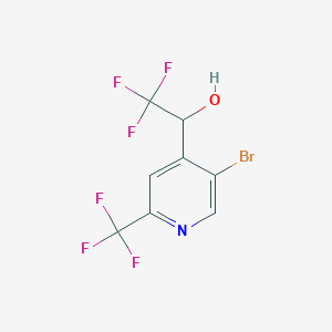 molecular formula C8H4BrF6NO B1402978 1-(5-Bromo-2-(trifluoromethyl)pyridin-4-yl)-2,2,2-trifluoroethanol CAS No. 1375303-18-6