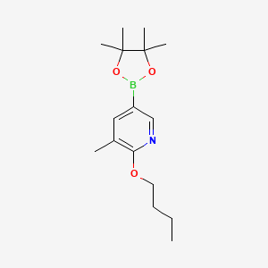 molecular formula C16H26BNO3 B1402988 2-Butoxy-3-methyl-5-(4,4,5,5-tetramethyl-1,3,2-dioxaborolan-2-yl)pyridine CAS No. 1375303-05-1