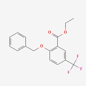 molecular formula C17H15F3O3 B14029890 Ethyl 2-(benzyloxy)-5-(trifluoromethyl)benzoate 