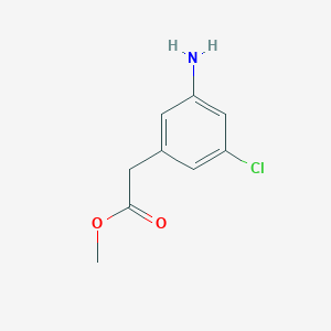 molecular formula C9H10ClNO2 B14030004 Methyl 3-amino-5-chlorophenylacetate 