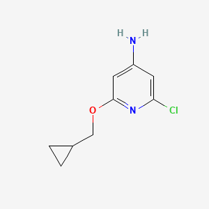 molecular formula C9H11ClN2O B1403001 2-Chloro-6-(cyclopropylmethoxy)pyridin-4-amine CAS No. 1186112-02-6