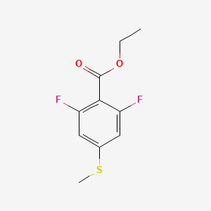 molecular formula C10H10F2O2S B14030051 Ethyl 2,6-difluoro-4-(methylthio)benzoate 