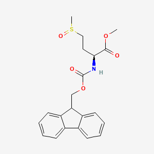 molecular formula C21H23NO5S B14030066 Methyl (2S)-2-((((9H-fluoren-9-yl)methoxy)carbonyl)amino)-4-(methylsulfinyl)butanoate 