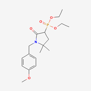 molecular formula C18H28NO5P B14030084 3-Diethoxyphosphoryl-1-[(4-methoxyphenyl)methyl]-5,5-dimethyl-pyrrolidin-2-one 