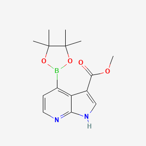 molecular formula C15H19BN2O4 B14030099 methyl 4-(tetramethyl-1,3,2-dioxaborolan-2-yl)-1H-pyrrolo[2,3-b]pyridine-3-carboxylate 
