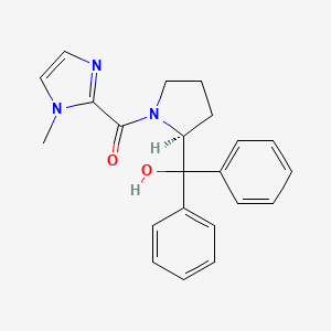 molecular formula C22H23N3O2 B14030170 (S)-(2-(Hydroxydiphenylmethyl)pyrrolidin-1-YL)(1-methyl-1H-imidazol-2-YL)methanone 