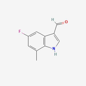 molecular formula C10H8FNO B1403021 5-Fluoro-7-methyl-1H-indole-3-carbaldehyde CAS No. 1190321-22-2