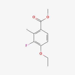 molecular formula C11H13FO3 B14030239 Methyl 4-ethoxy-3-fluoro-2-methylbenzoate 
