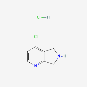 molecular formula C7H8Cl2N2 B1403024 4-chloro-6,7-dihydro-5H-pyrrolo[3,4-b]pyridine hydrochloride CAS No. 1211591-40-0