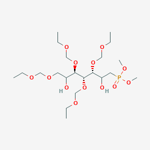 molecular formula C21H45O13P B14030243 Dimethyl ((3S,4S,5R)-3,4,5,7-tetrakis(ethoxymethoxy)-2,6-dihydroxyheptyl)phosphonate 