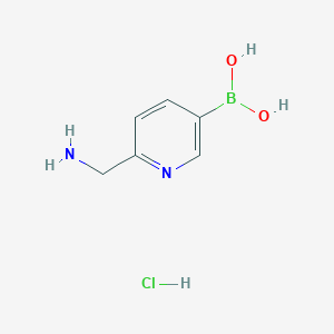 molecular formula C6H10BClN2O2 B1403025 6-(Aminomethyl)pyridin-3-ylboronic acid hydrochloride CAS No. 1375303-30-2