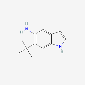molecular formula C12H16N2 B14030262 6-(Tert-butyl)-1H-indol-5-amine 