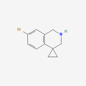 molecular formula C11H12BrN B1403027 7'-bromo-2',3'-dihydro-1'H-spiro[cyclopropane-1,4'-isoquinoline] CAS No. 885269-31-8