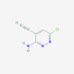 molecular formula C6H4ClN3 B1403031 6-Chloro-4-ethynylpyridazin-3-amine CAS No. 1425334-86-6