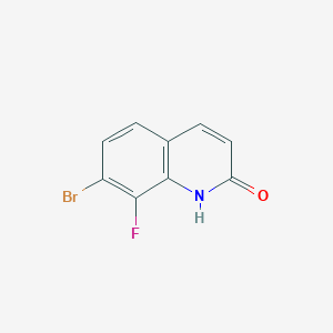 molecular formula C9H5BrFNO B14030311 7-Bromo-8-fluoroquinolin-2-ol 